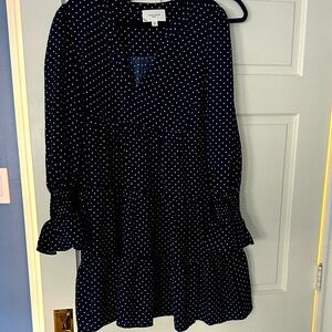 tuckernuck Pomander Place Navy and White Polka Dot Dress XXL